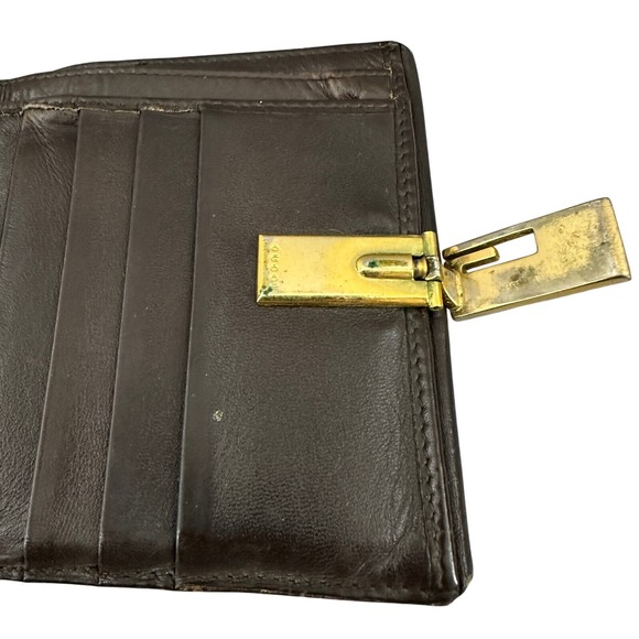 Gucci Leather Wallet Brown Snap Closure Bifold Coin Purse Vintage, flawed, used - Picture 14 of 16